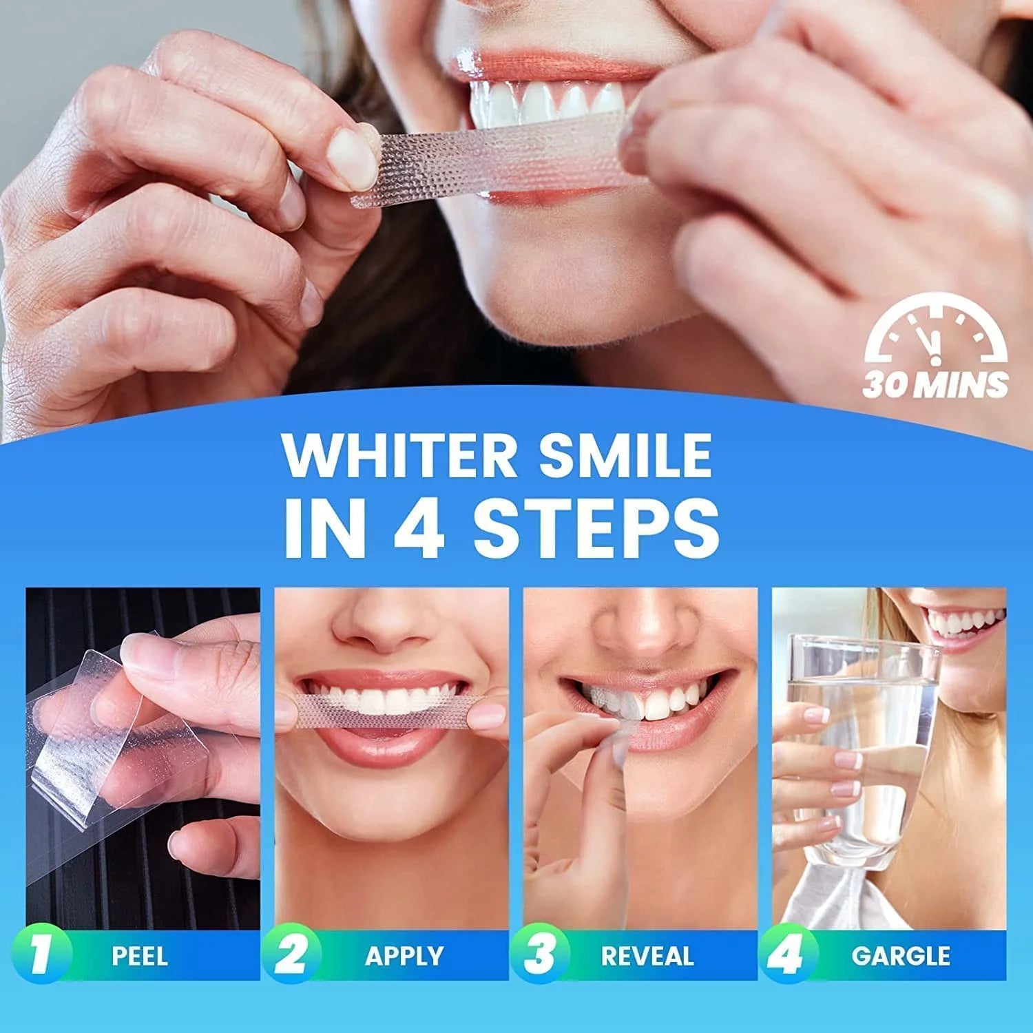 5D Teeth Whitening Strips, 56 Safe and Effective Teeth Whitening Kit, 28 Treatments Whitestrips Reduced Teeth Sensitivity and Help to Remove Smoking Coffee Wine Stain