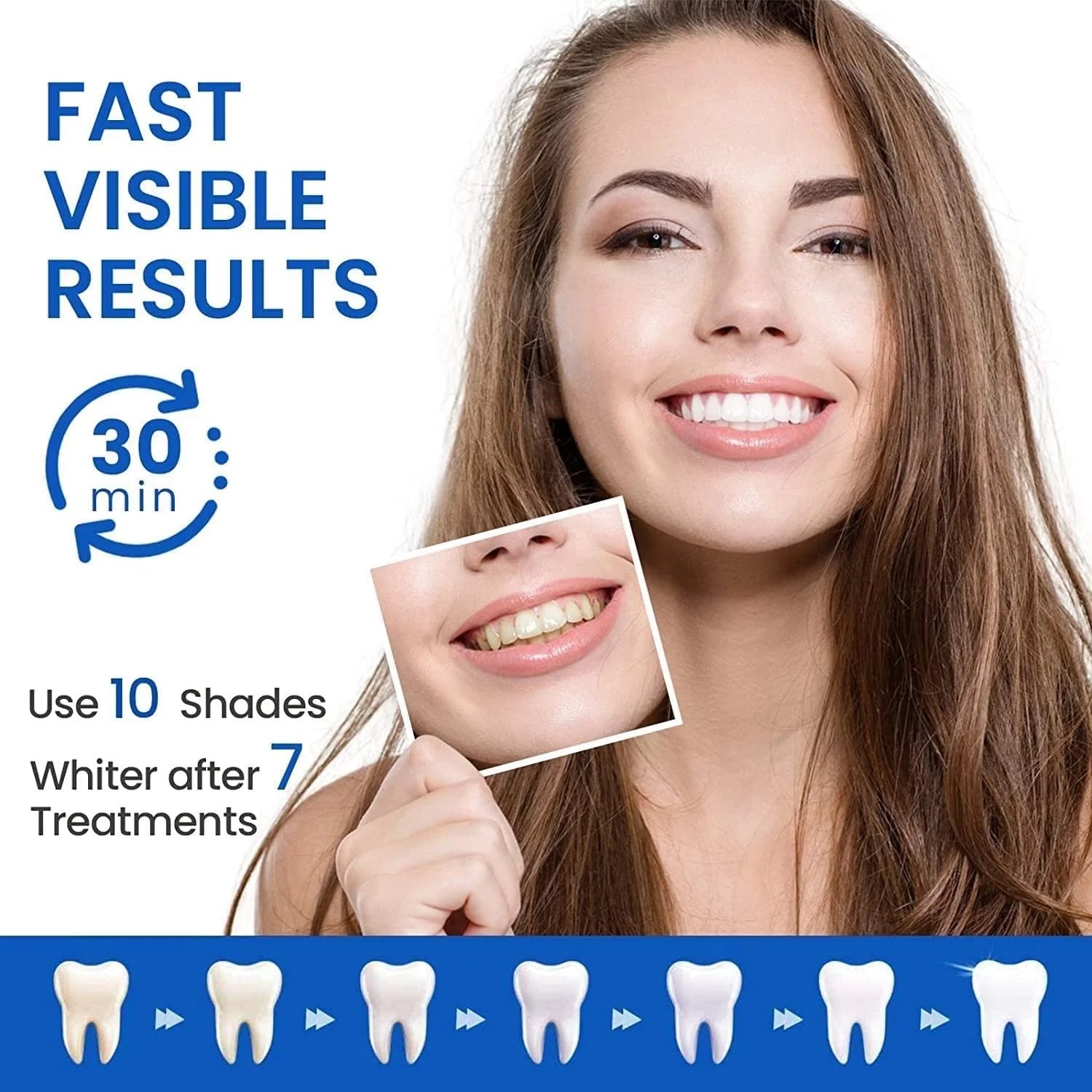 5D Teeth Whitening Strips, 56 Safe and Effective Teeth Whitening Kit, 28 Treatments Whitestrips Reduced Teeth Sensitivity and Help to Remove Smoking Coffee Wine Stain